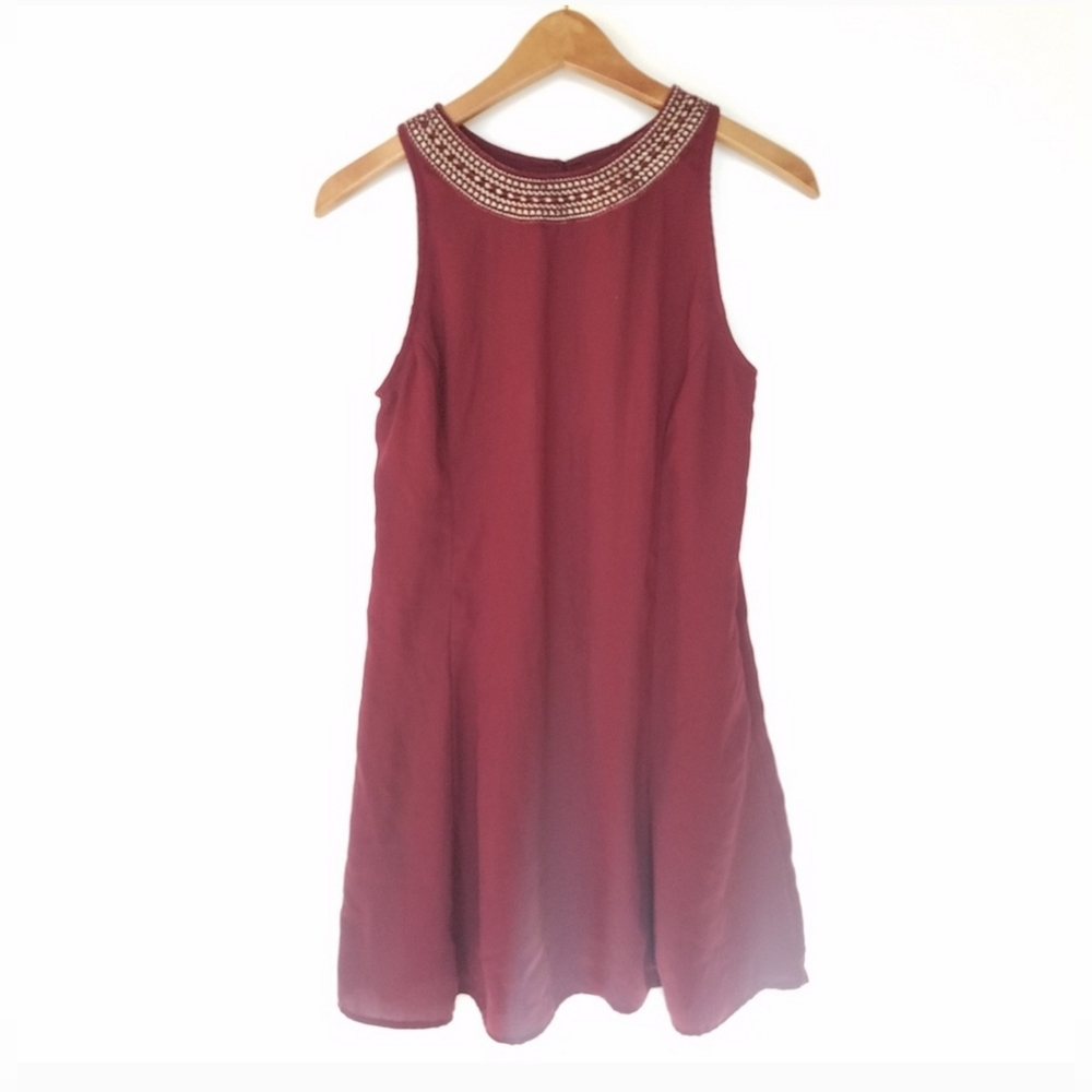 OLD NAVY sleeveless maroon tent dress size small